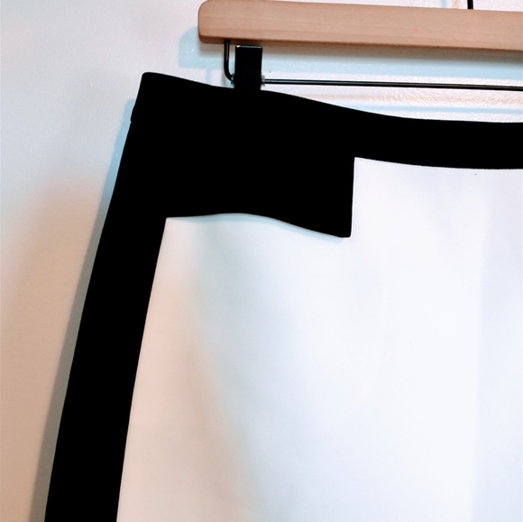BCBGmaxazria mini skirt with white and black color blocking.  Lined. Size medium - Picture 3 of 6